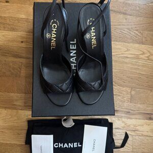 Chanel Quilted Leather Slingback Sandals – Size 37